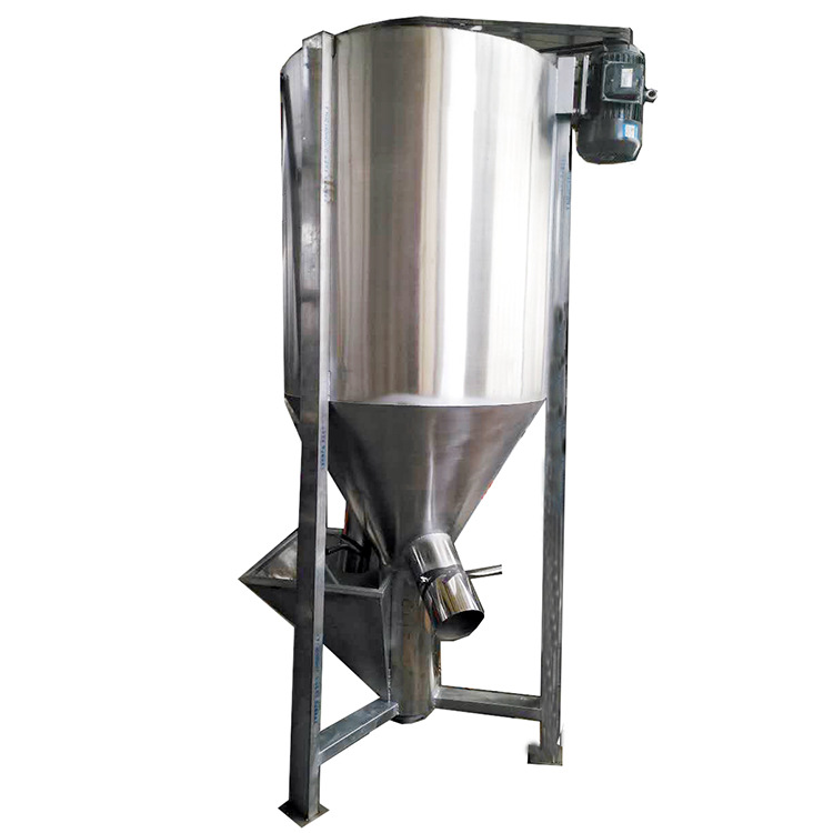 科达大型塑料颗粒拌料罐1t塑料片料加热不锈钢螺旋叶搅拌机塑料