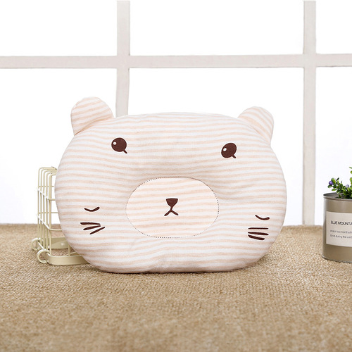 Love Poem Miao Anti-Tilt Baby Pillow, Cartoon Style Color Cotton Newborn Shaping Pillow, Skin-Friendly Breathable Baby Pillow