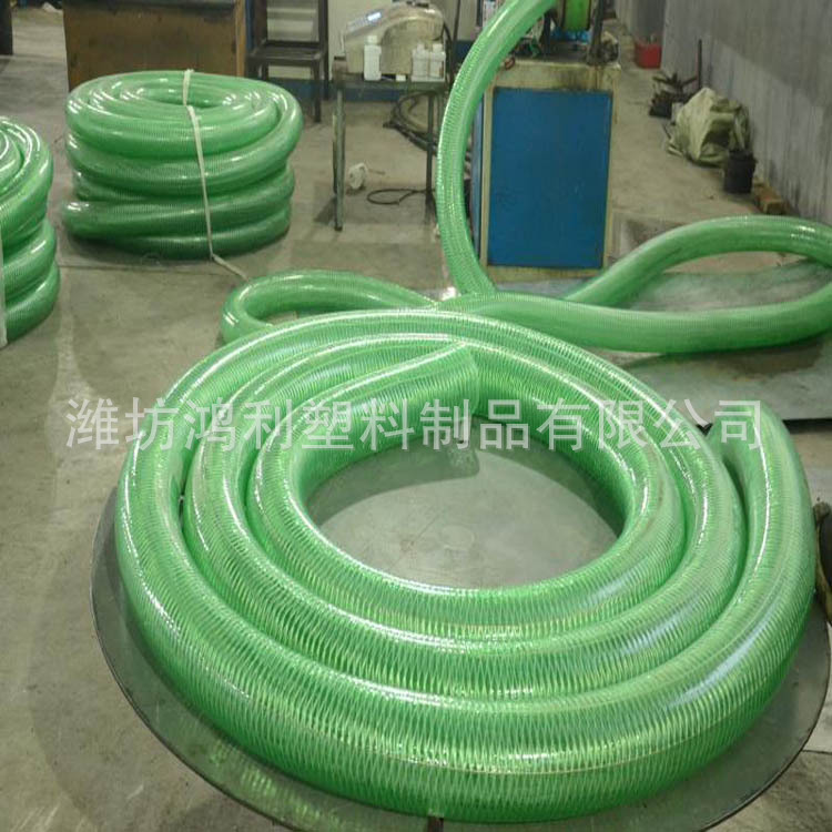 PVC复合钢丝软管 绿色网线加铜丝钢丝塑料软管潍坊钢丝管抽油管