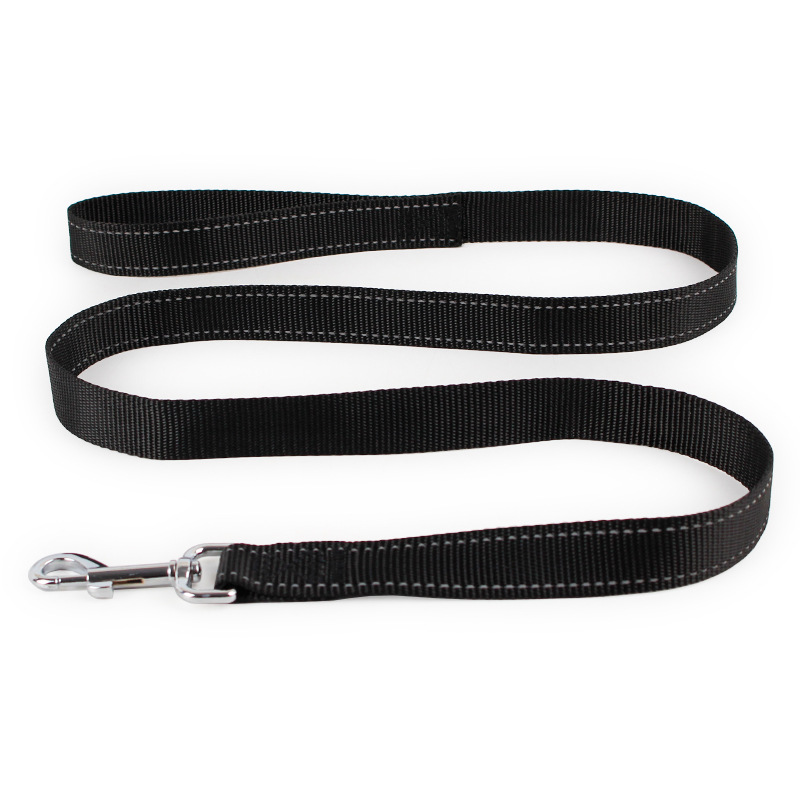 Fabricante en stock Hawo cinturón plano de seda reflectante cinturón de tracción simple perro caminando cuerda de tracción de nylon correa de tracción suministros para mascotas