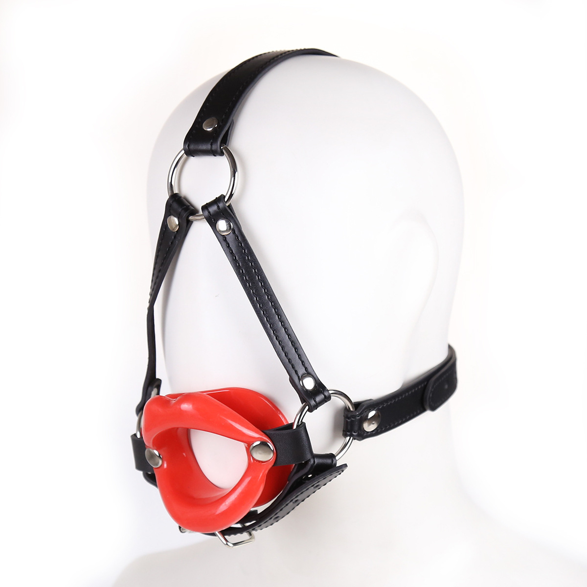Mordaza en forma de arnés de caballo, restricción bucal erótica de agua bendita, mordaza de cuero para juegos sexuales, bola bucal para mujeres, abridor de boca. image 3