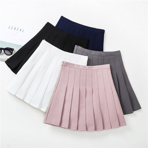 Children's new Korean-style middle children's grid half skirt summer baby waist skirt children pleated short skirt performance uniform