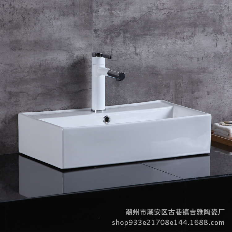 Baño al por mayor lavabo de cerámica blanca mesa de arte lavabo 5855 baño Mesa de la habitación cuenca sola cuenca