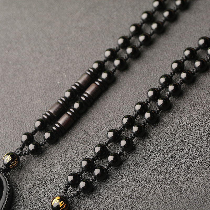 Autumn and winter sweater chain natural obsidian pendant crystal necklace twelve Zodiac birth Buddha eight guardian god wholesale