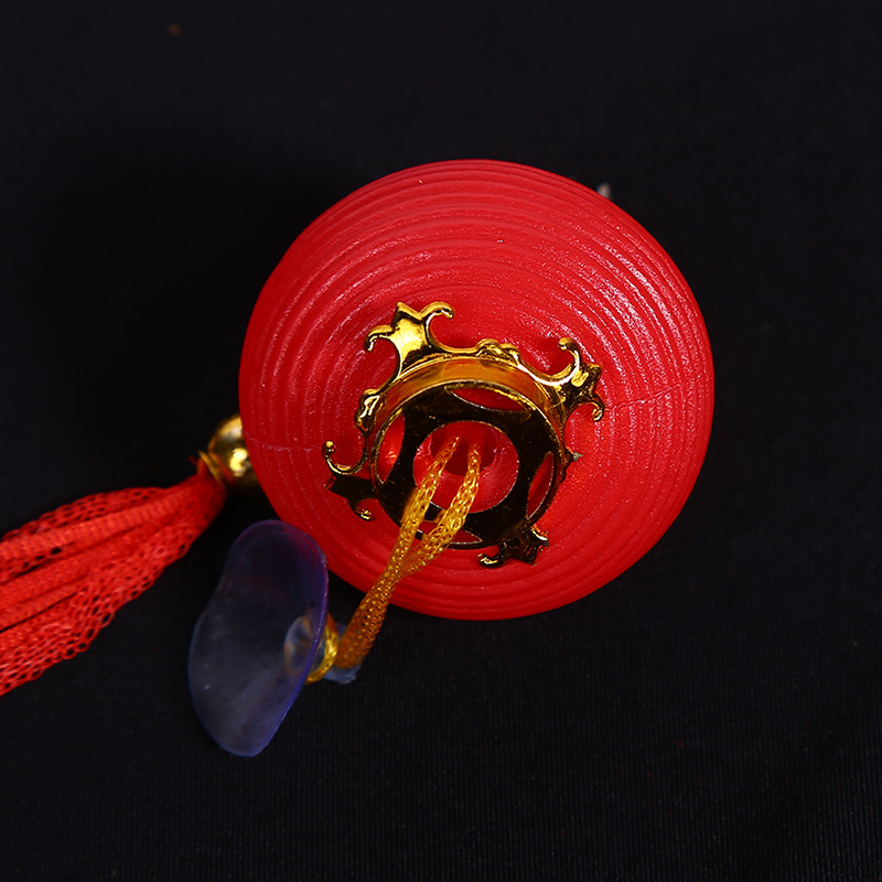 Festival de primavera decoración flocado pequeña linterna roja plástico pequeña cadena de linterna Día de Año Nuevo pequeña linterna adornos de Año Nuevo entrega de una pieza