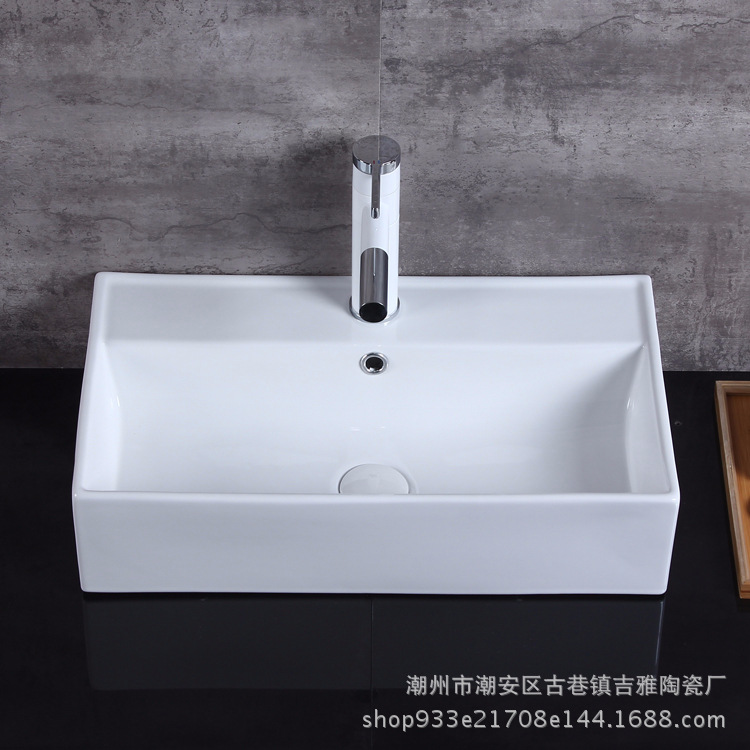 Baño al por mayor lavabo de cerámica blanca mesa de arte lavabo 5855 baño Mesa de la habitación cuenca sola cuenca