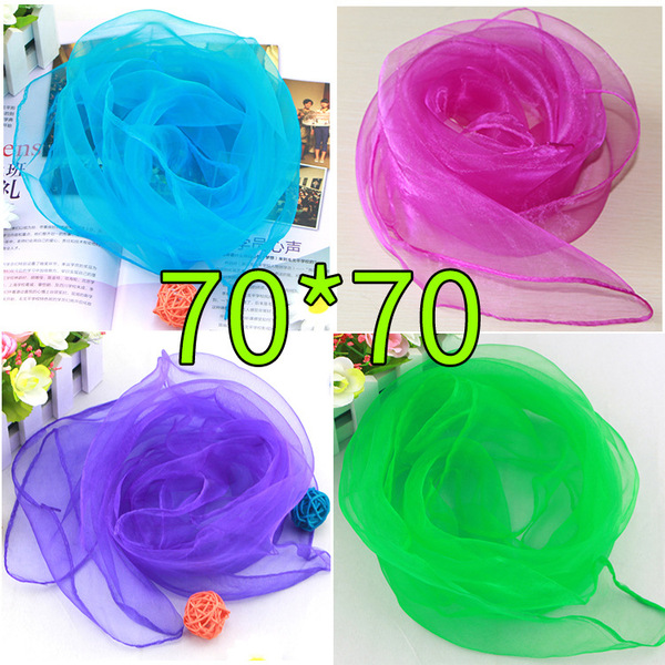 Pure color chiffon small silk scarf changes performed dance new…