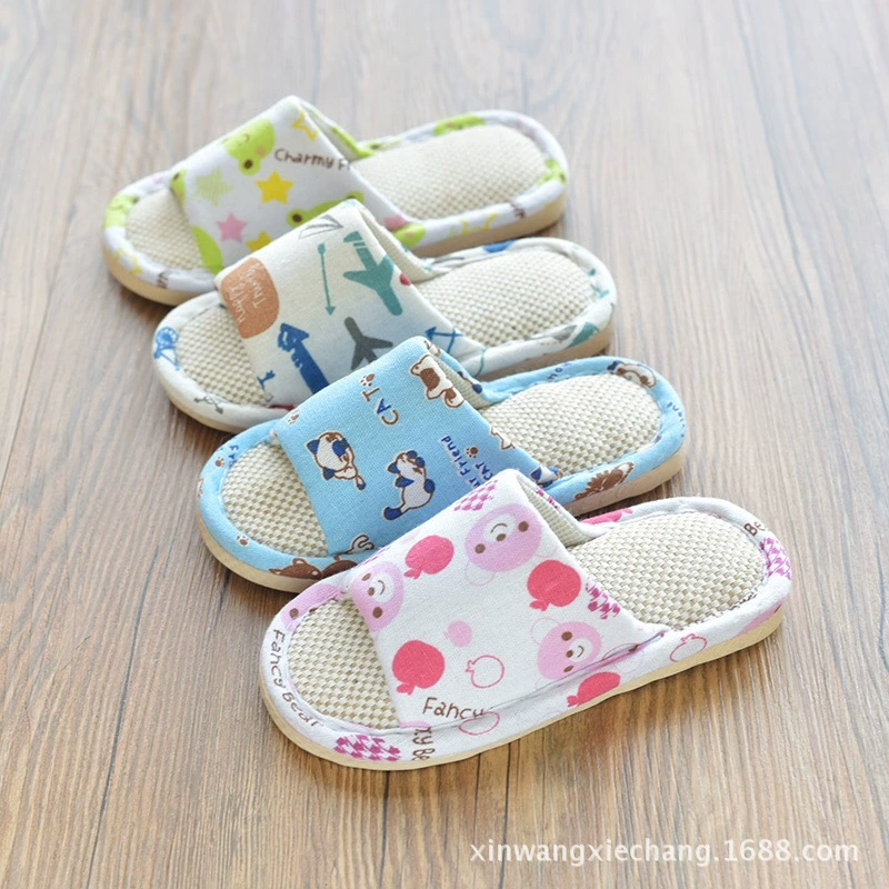 Детские хлопковые тапочки для мальчиков и девочек, милые, нескользящие, теплые, с закрытой пяткой, домашние тапочки для родителей и детей на весну.