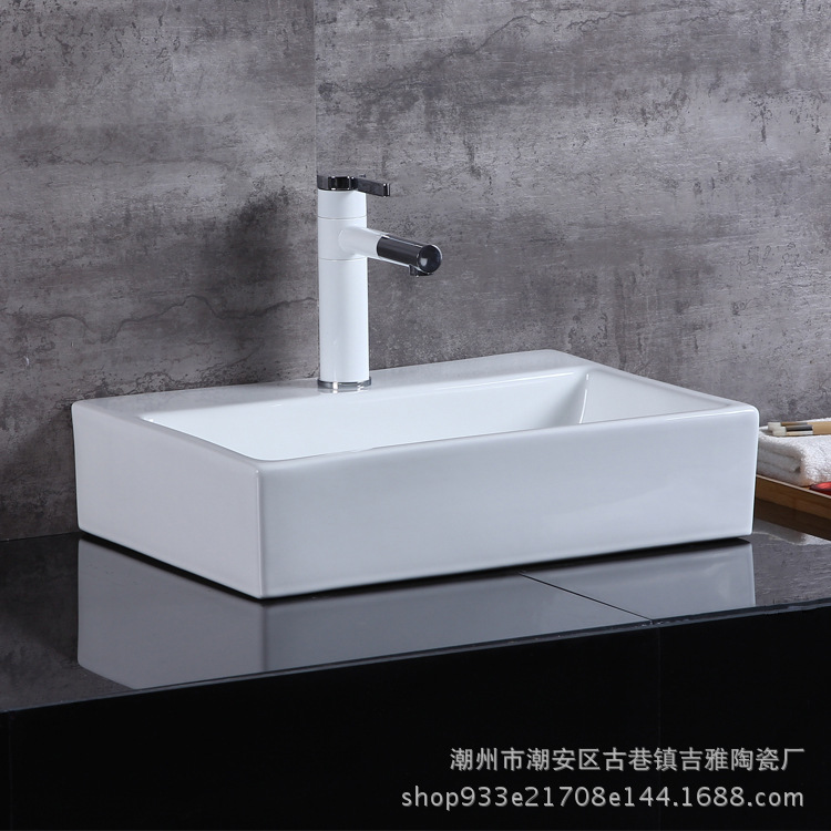 Jiya fábrica al por mayor Mesa lavabo simple cara arte lavabo cerámica lavabo baño lavabo 5548