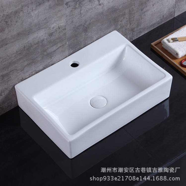 Jiya fábrica al por mayor Mesa lavabo simple cara arte lavabo cerámica lavabo baño lavabo 5548