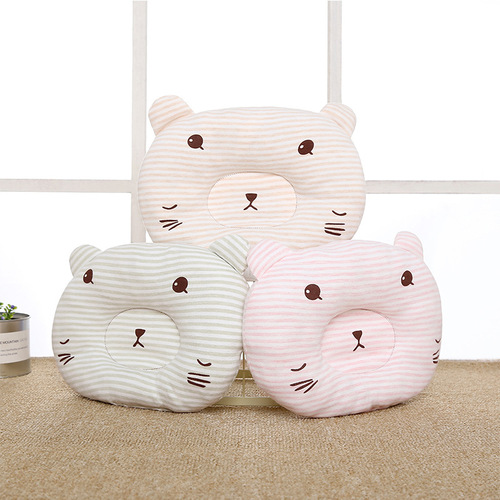 Love Poem Miao Anti-Tilt Baby Pillow, Cartoon Style Color Cotton Newborn Shaping Pillow, Skin-Friendly Breathable Baby Pillow