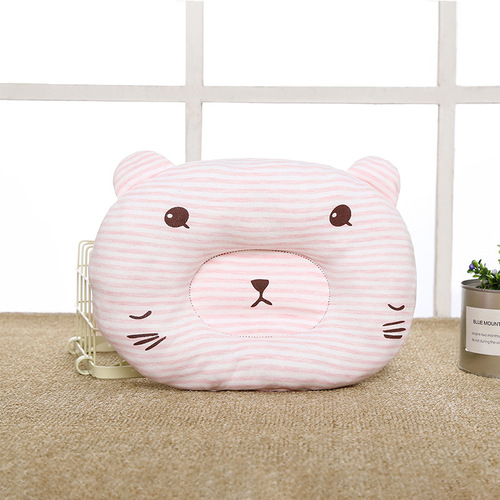 Love Poem Miao Anti-Tilt Baby Pillow, Cartoon Style Color Cotton Newborn Shaping Pillow, Skin-Friendly Breathable Baby Pillow