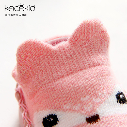Autumn floor socks baby children's socks cartoon children's non-slip soft bottom leather bottom baby socks class a combed cotton shoes and socks