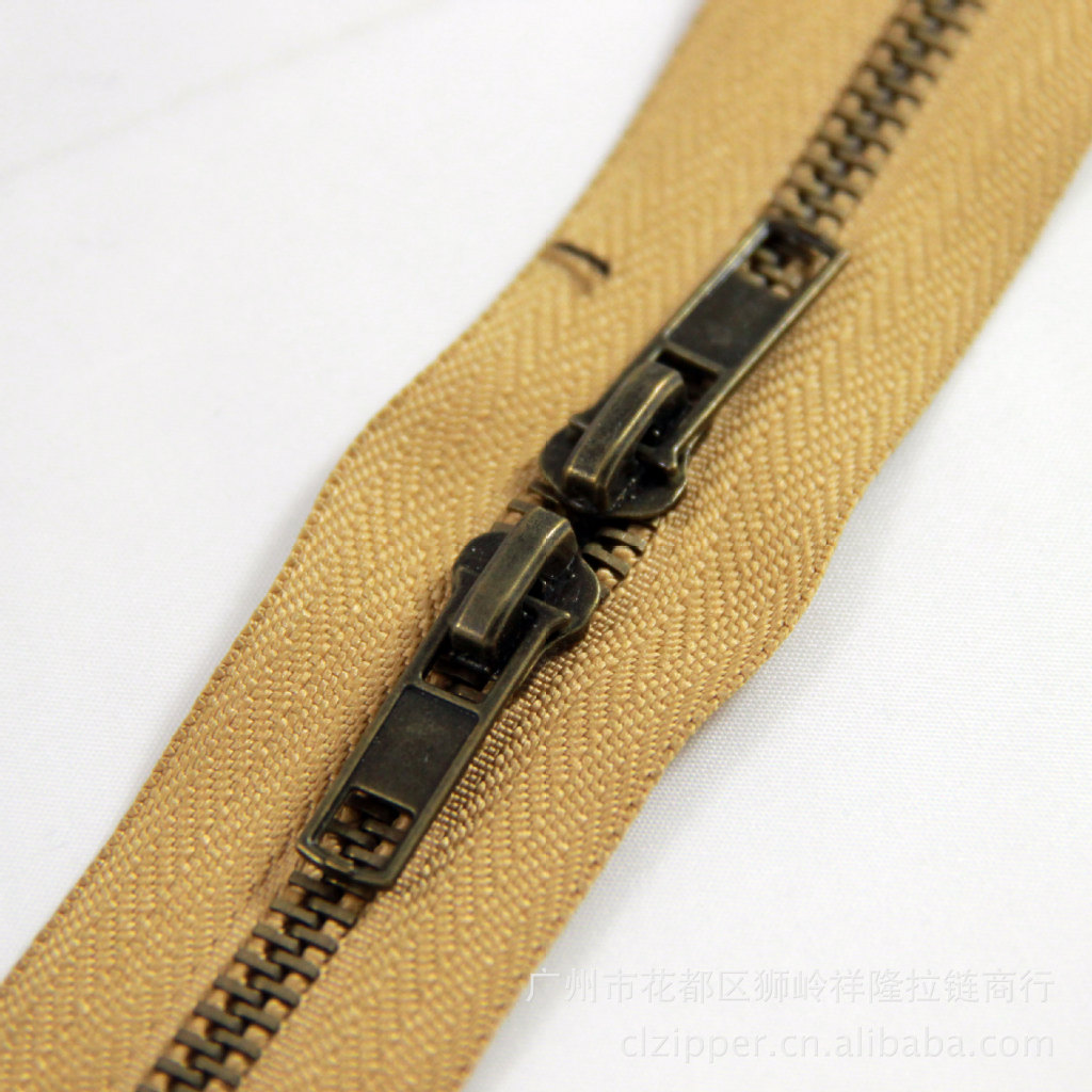 5#青古铜双开尾条装金属拉链 5号铜码装拉链批发