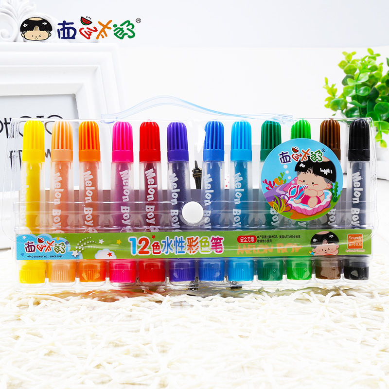 Watermelon Taro 12-color simple color pen 12-color color pen watercolor pen R076686-1 Watermelon Taro 12-color simple color pen 12-color color pen watercolor pen R076686-1