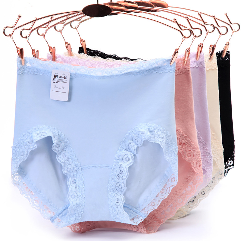 女内裤纯棉裆 蕾丝边日系包臀中腰棉质面料性感三角底裤 厂家批发