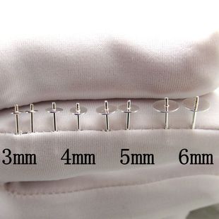 S925 sterling silver all-match flat pin flat bottom earring studs handmade DIY earring accessories Crystal pearl ear empty tray