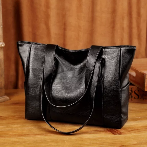 2026 Women's Bag Spring and Summer New Style Soft Leather Trendy European and American Handbag Crossbody Bag Tote Bag Single Shoulder Simple Large Bag