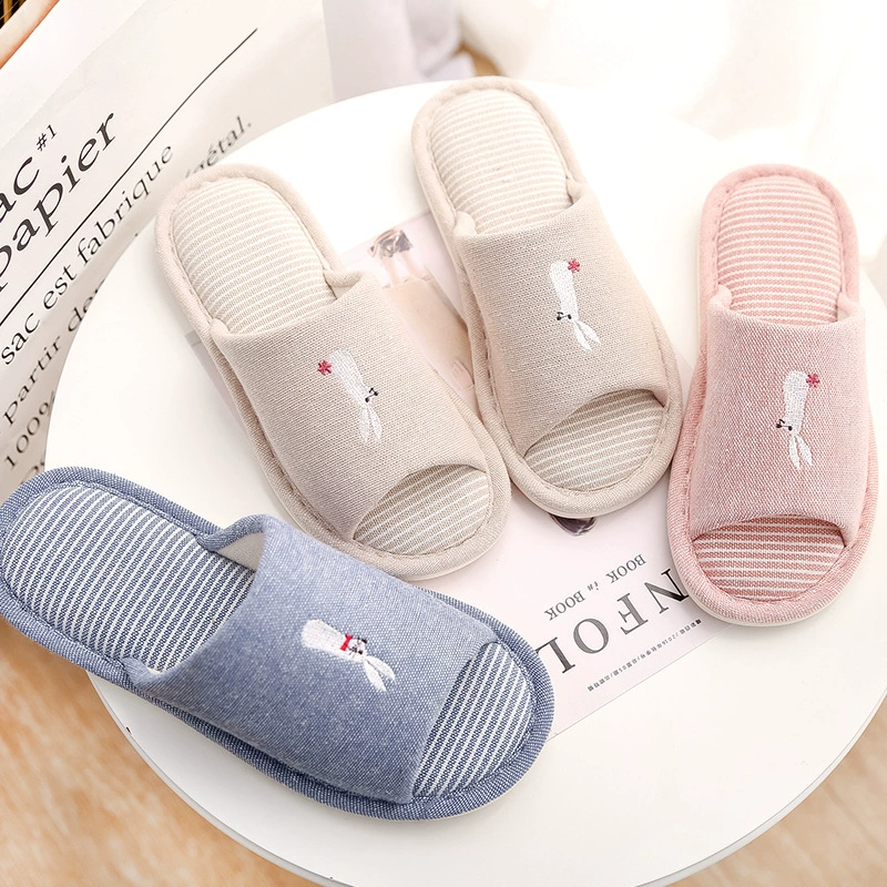Домашние милые женские хлопковые тапочки для дома, весенне-осенние домашние тапочки для пар, Нескользящие Детские тапочки с мягкой подошвой для мужчин