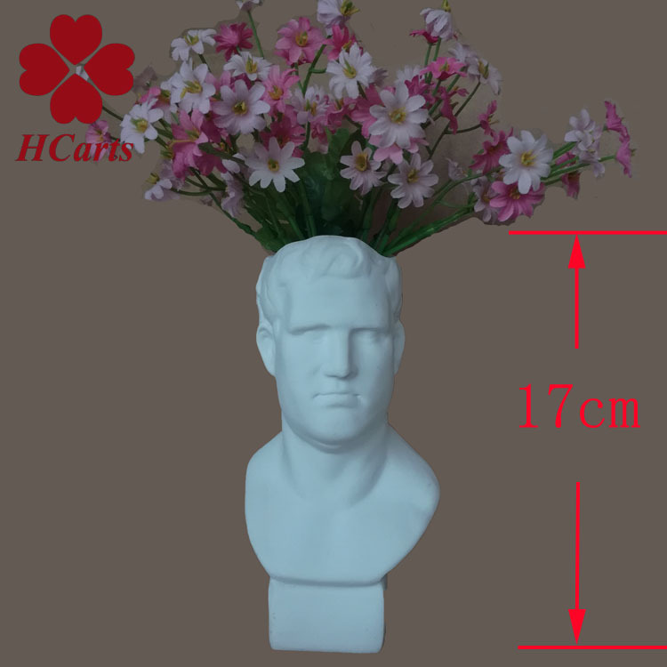 17cm high resin imitation plaster agreba figure head portrait vase flower arrangement succulent flower pot art supplies