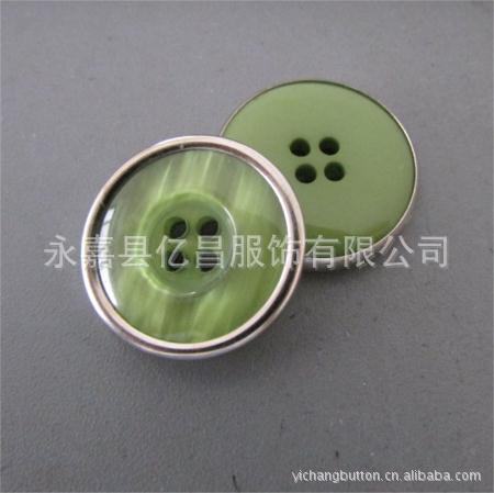 树脂休闲裤扣 包金属铜边扣 包金属铜圈钮扣生产厂家