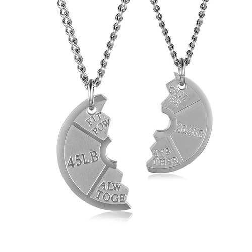 European and American Fitness Barbell Pendant Sportswear Couple Necklace Titanium Steel Jewelry Factory Direct Sale