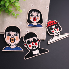 Stylish and Trendy Embroidered Fabric Patches with Portrait Designs—Popular European & American-Style Computer-Milled Embroidery Badges for Clothing Decorations