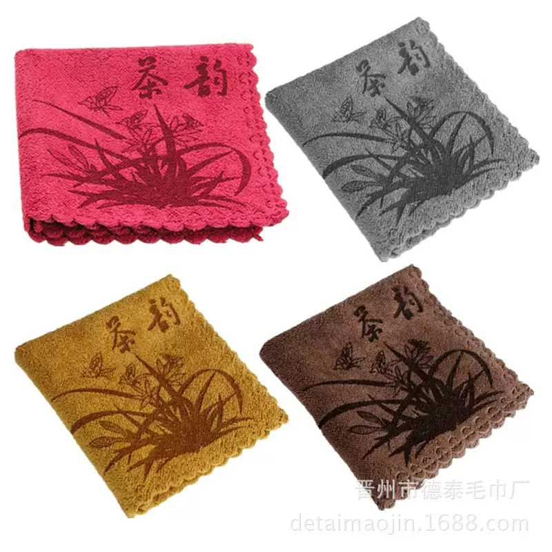 茶巾吸水加厚茶布茶几茶桌抹布功夫茶专用毛巾茶台印花茶巾不掉毛