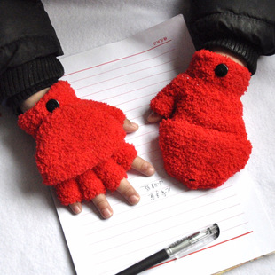 Детские удерживающие тепло коралловые перчатки, 5-11 лет, без пальцев