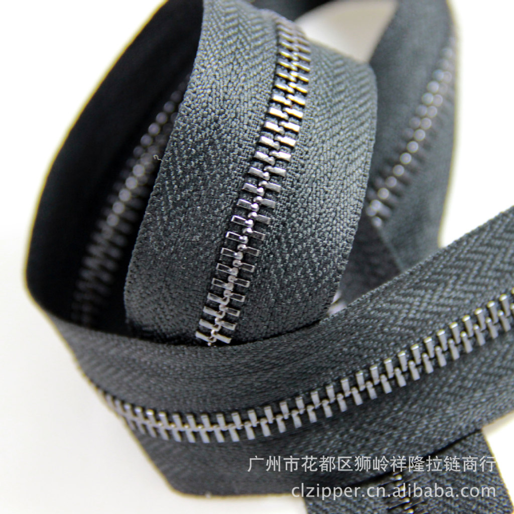 5#锖色Y牙双拉金属码装拉链 服装书包手袋金属拉链批发