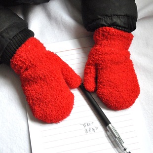 Детские уличные удерживающие тепло трикотажные утепленные перчатки, 5-11 лет, оптовые продажи