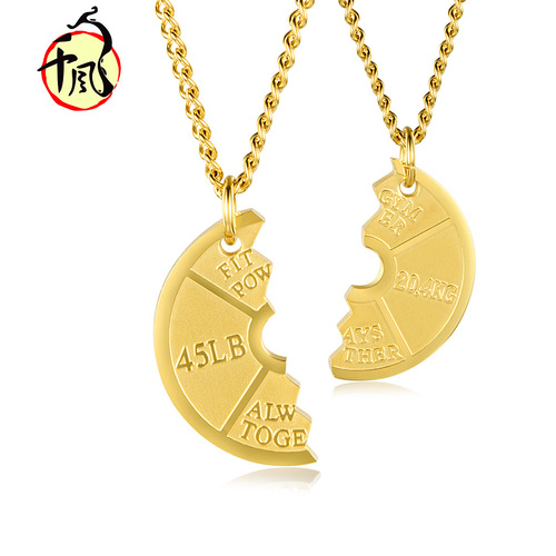 European and American Fitness Barbell Pendant Sportswear Couple Necklace Titanium Steel Jewelry Factory Direct Sale