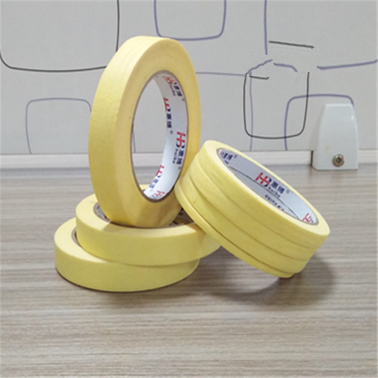 高温美纹纸胶带 汽车家用喷漆遮蔽美缝高粘手撕美纹纸胶布