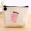 Wallet, cartoon colour map, strawberry, capacious card holder, key bag