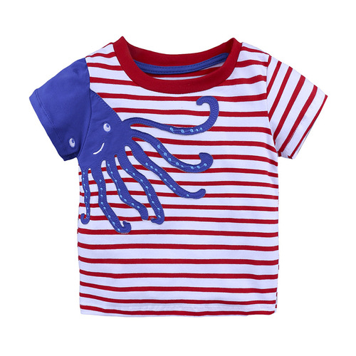 Children's clothing summer 2024 small and medium-sized children's short-sleeved boys' T-shirts foreign trade wholesale children's tops bottoming shirt cartoon trend