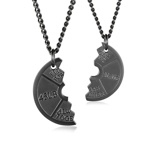 European and American Fitness Barbell Pendant Sportswear Couple Necklace Titanium Steel Jewelry Factory Direct Sale