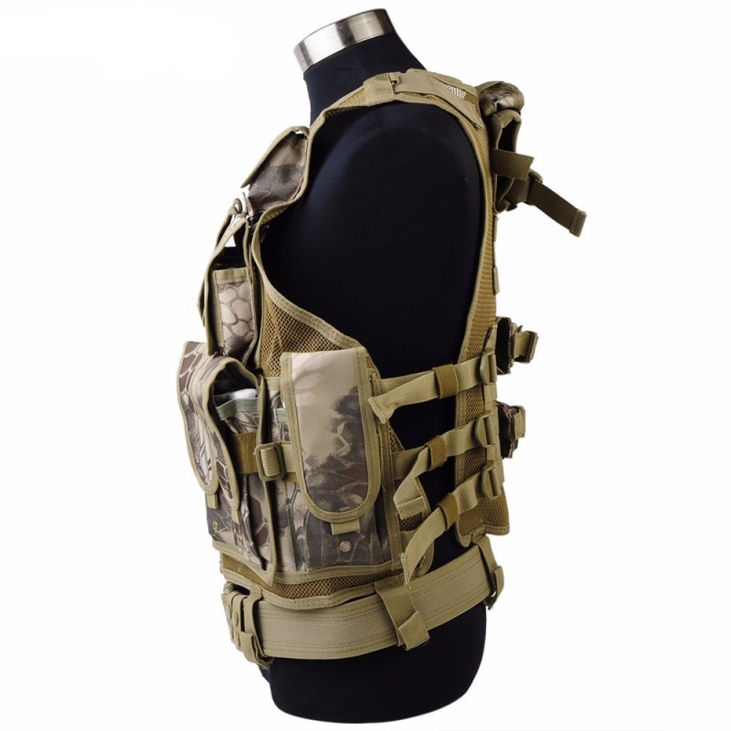 Chaleco táctico multifuncional y duradero, ventilado, malla camuflada, chaleco táctico anfibio, chaleco táctico de exploración de campo, chaleco táctico CS