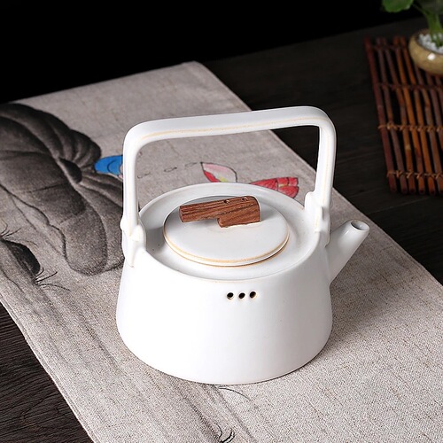 Factory direct sales coarse pottery kettle, ceramic teapot, kungfu tea set, teapot, tea ceremony large handle kettle