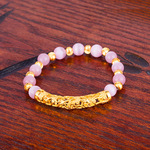 新品仿玛瑙珠穿弹力线弯管手链霸气越南沙金配饰手饰批发微商爆款