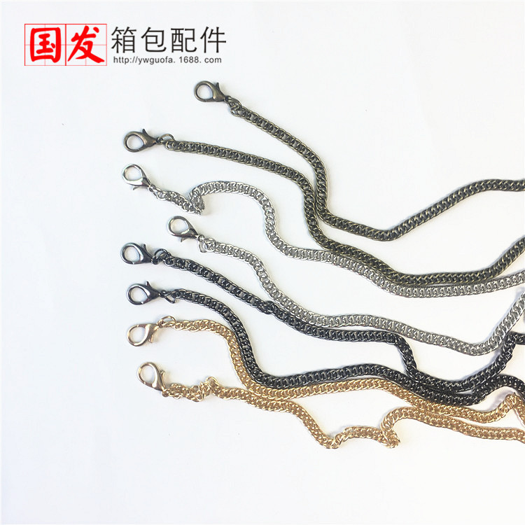 120CM cadena densa, doble cadena de tejido ganchos de langosta bronce plata pistola negro oro ligero 0662