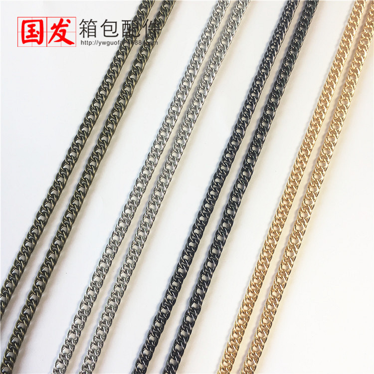 120CM cadena densa, doble cadena de tejido ganchos de langosta bronce plata pistola negro oro ligero 0662