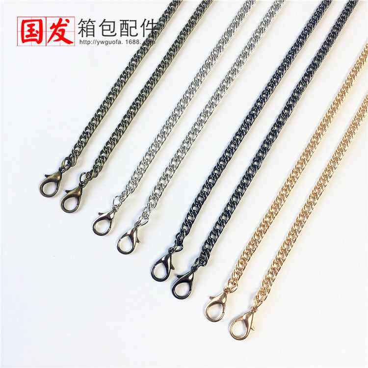 120CM cadena densa, doble cadena de tejido ganchos de langosta bronce plata pistola negro oro ligero 0662