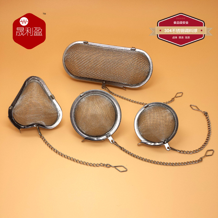 Wholesale 304 Stainless Steel Seasoning Balls, Marinade Soup Stew Seasoning Box Weibao Tea Separator Tea Leak Filter Bag