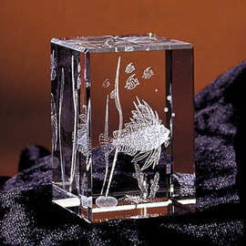 水晶3d内雕方体摆件爆款商务会议礼品办公用品水晶制品可logo