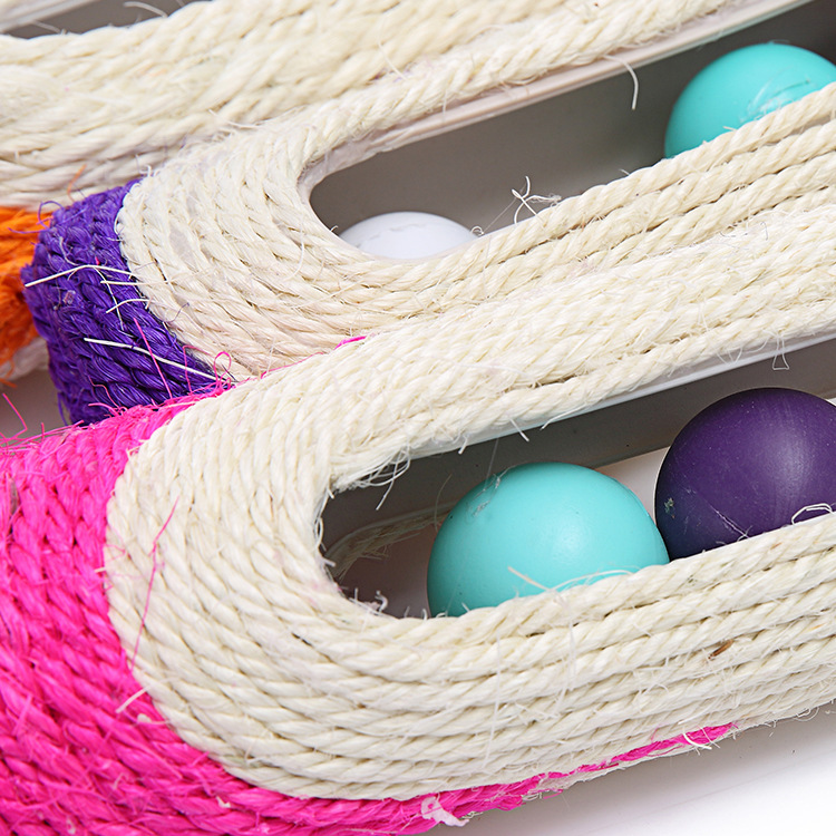 Gato de juguete largo rodillo tres sonajero de gato de la placa del rasguño del gato juguete divertido gato bola bádminton mascota juguete