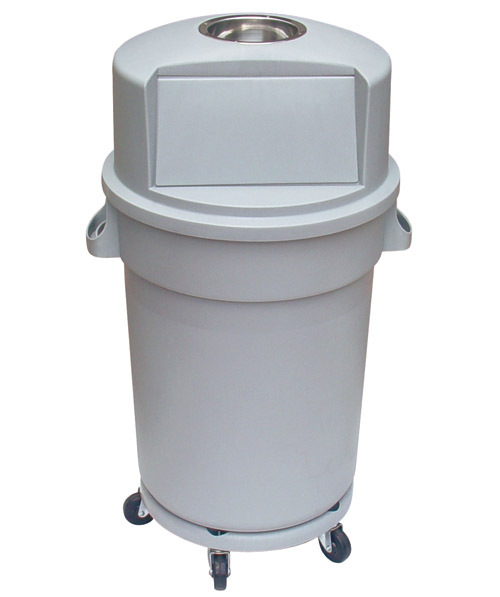 白云 AF07518  带底座圆形垃圾桶  户外收集桶   120升