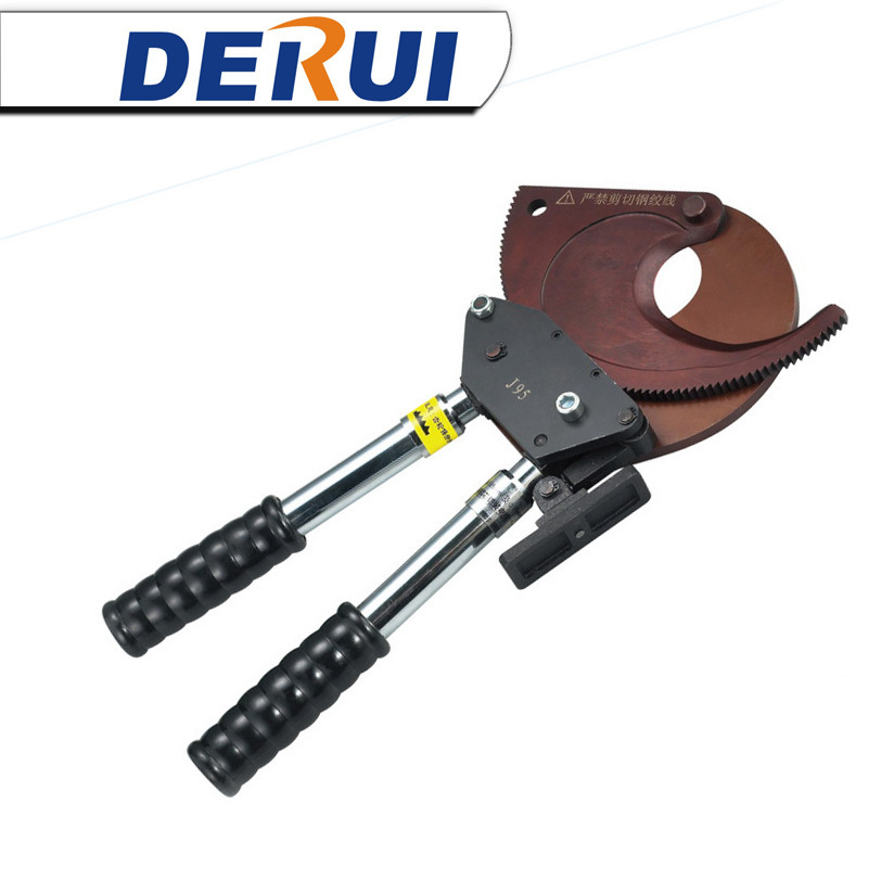 良品工具 J95 棘轮式电缆剪 手动可伸缩手柄剪线钳德瑞DERUI