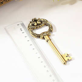 外贸现货迷你复古开瓶器婚庆伴手礼锌合金钥匙形双龙印花开瓶器