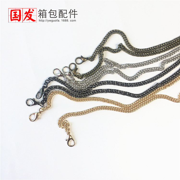 120CM cadena densa, doble cadena de tejido ganchos de langosta bronce plata pistola negro oro ligero 0662