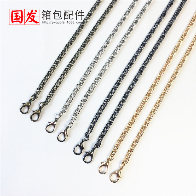 120CM cadena densa, doble cadena de tejido ganchos de langosta bronce plata pistola negro oro ligero 0662